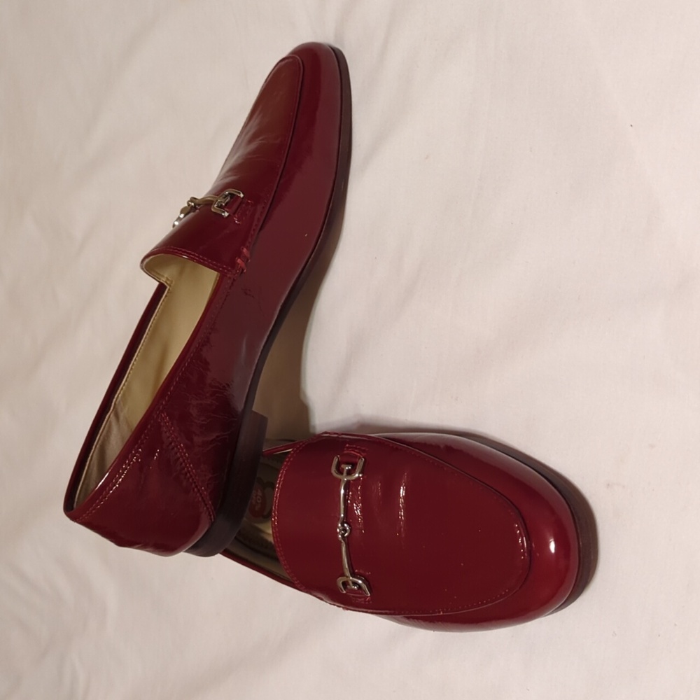 Sam Edelman Women's Patent Leather Loafers in Burgundy